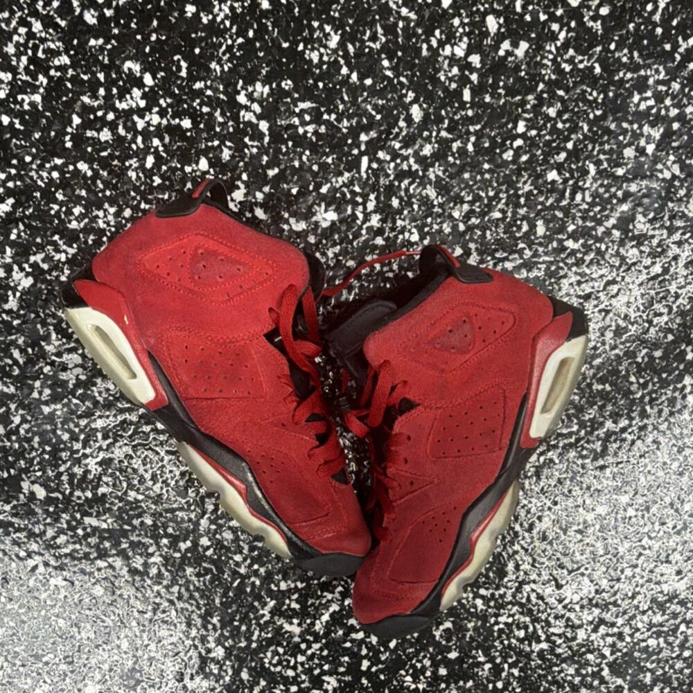 Jordan Air Jordan 6 Red Black Boys 4.5Y High Top Athletic Sneakers